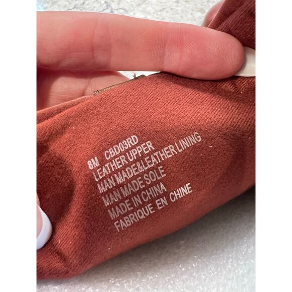 NEW Cobb Bill Slouch Heeled Booties Red Leather with Brown Strap Size 8 JL - Picture 6 of 8